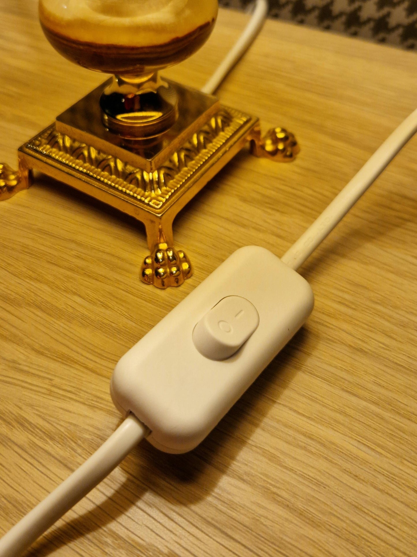 Small Brass and Onyx Table Lamp